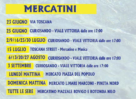 Eventi pubblici estate: Mercatini 2019